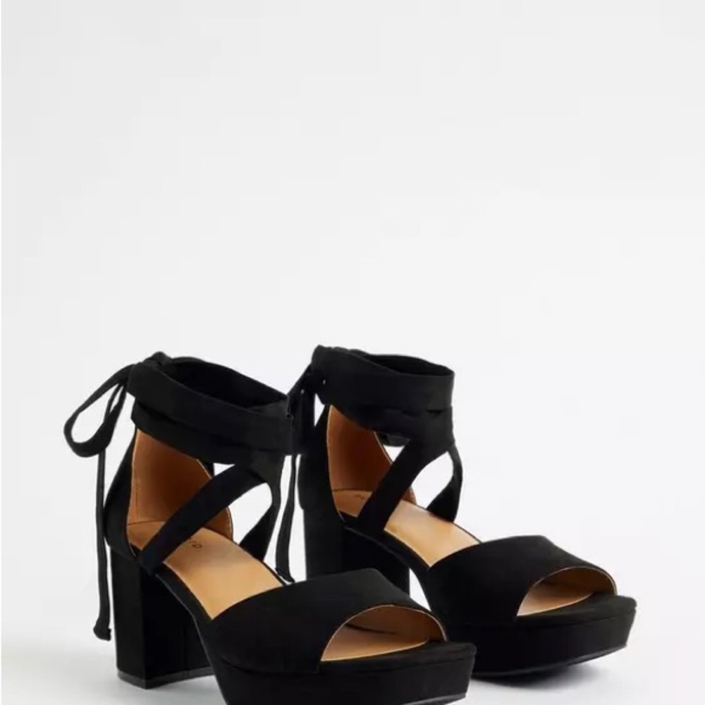 Torrid Black Strappy Platform Heels